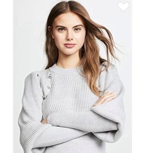 Veronica Beard Jude Sweater in Light Grey Melange